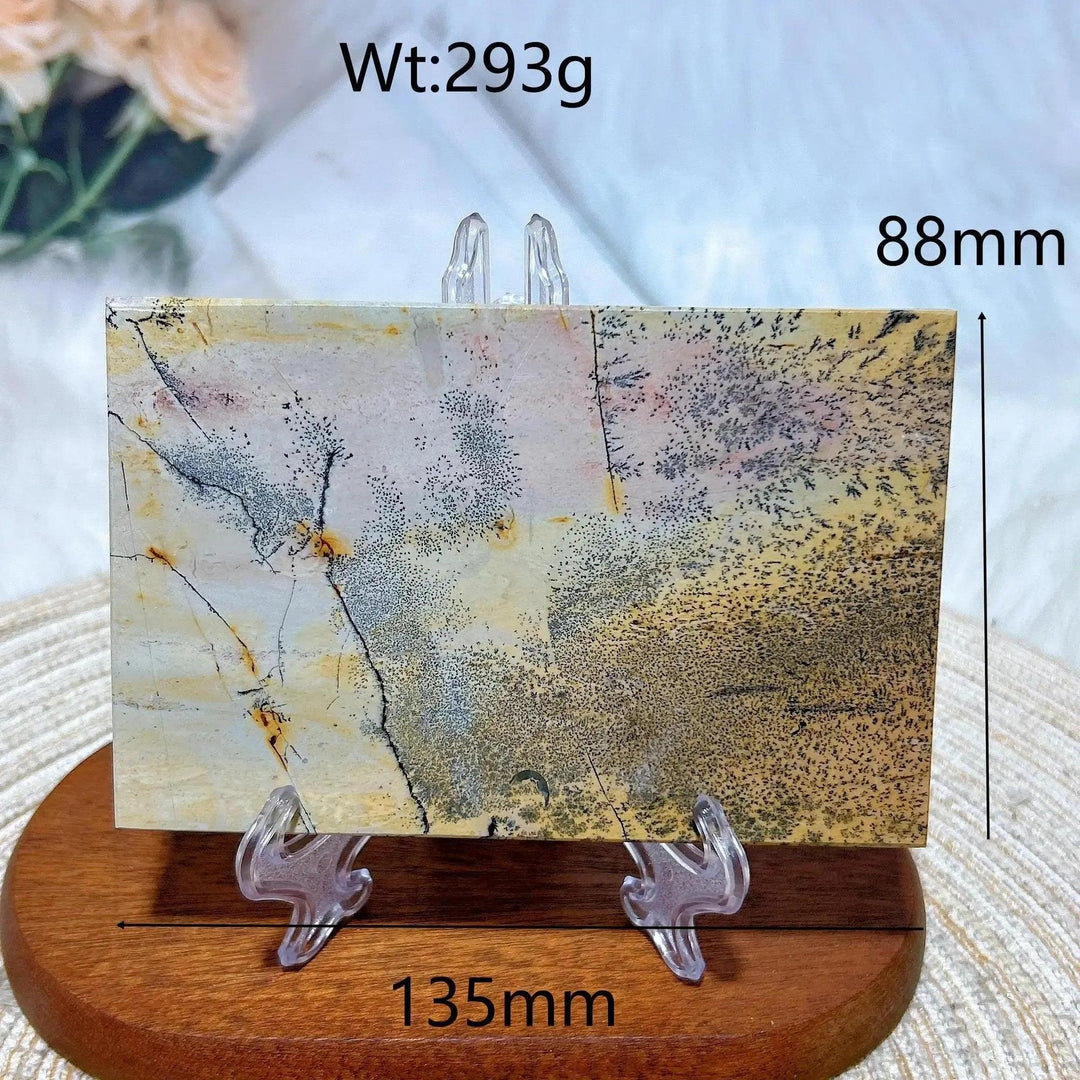 Polished Picture Jasper crystal slab from Crystal Destiny, displaying natural earthy tones and landscape patterns.