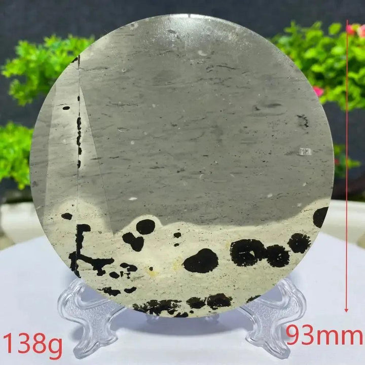 Round Picture Jasper slab, 93mm, 138g, with natural landscape patterns for grounding and meditation from Crystal Destiny.