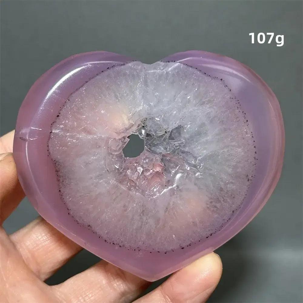 Pink Agate Geode Heart