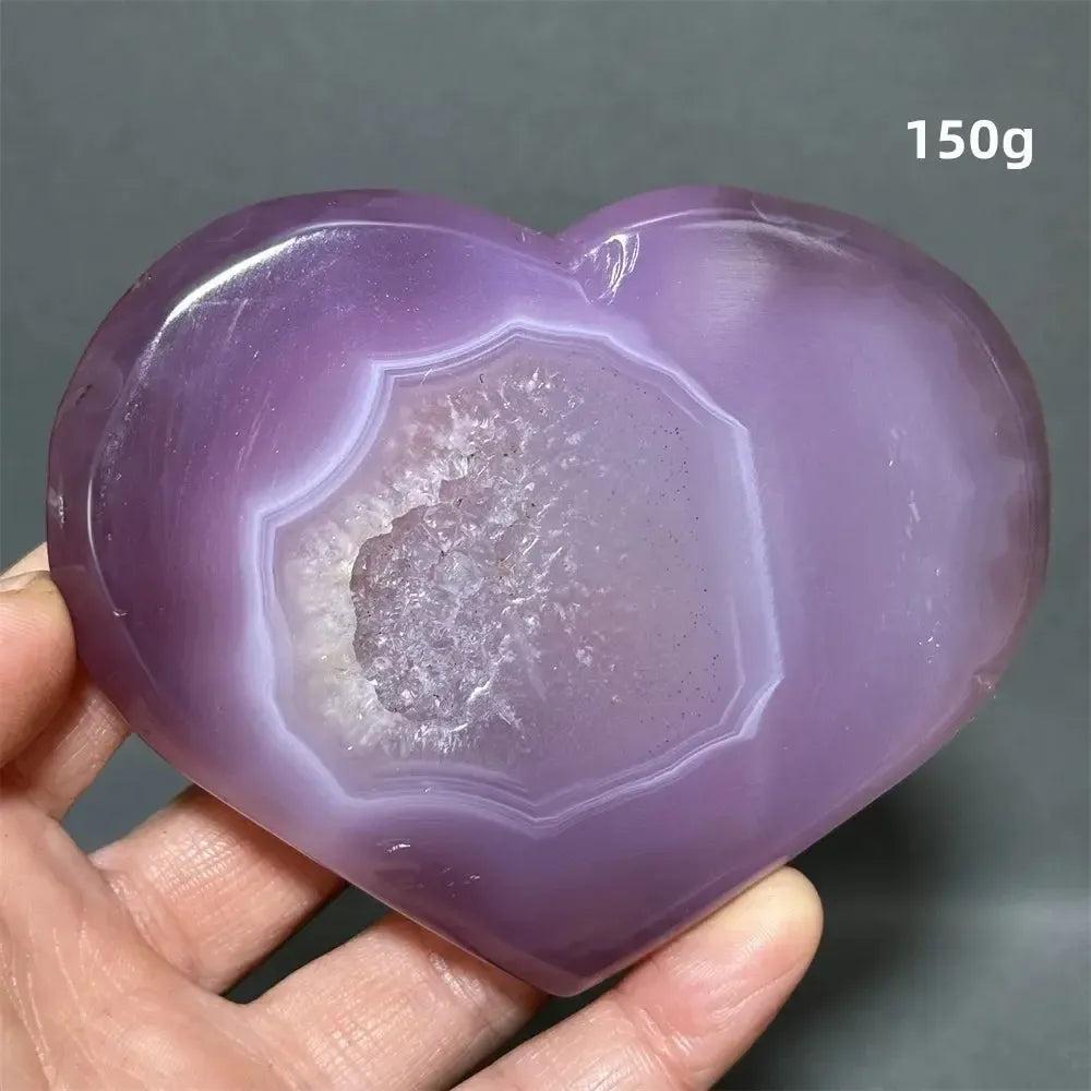 Pink Agate Geode Heart