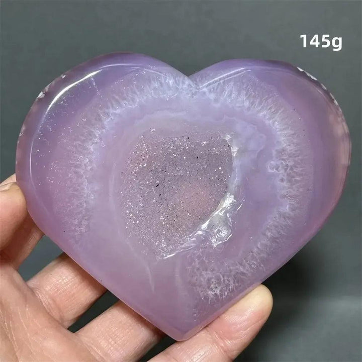 Pink Agate Geode Heart