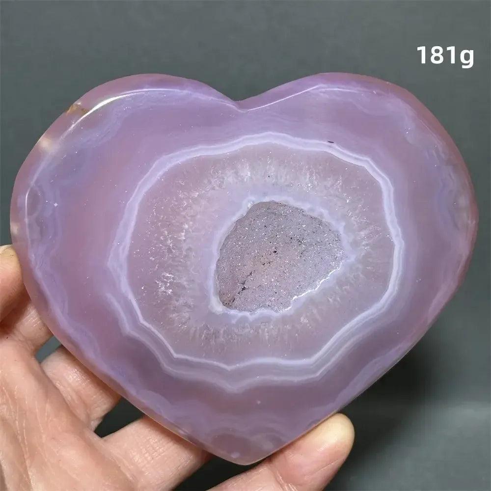 Pink Agate Geode Heart