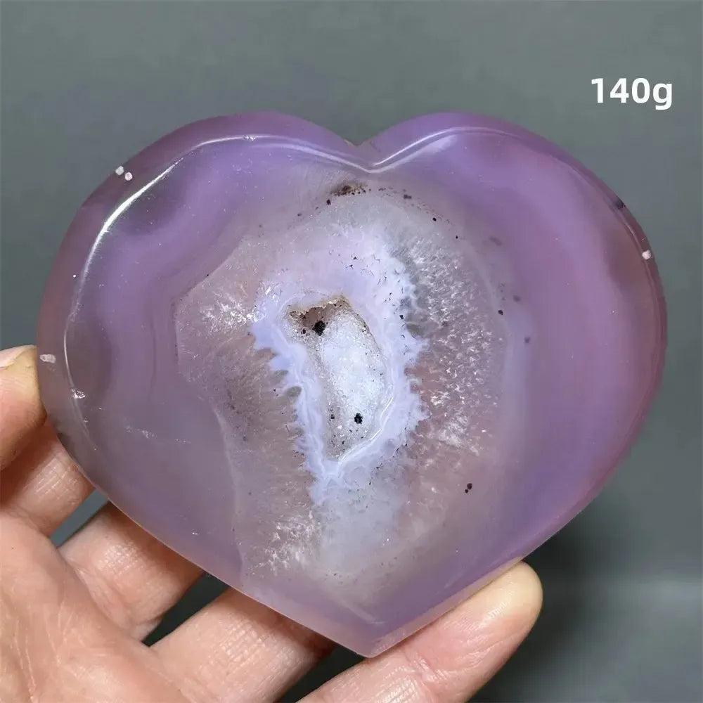 Pink Agate Geode Heart
