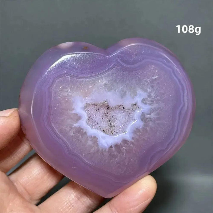 Pink Agate Geode Heart