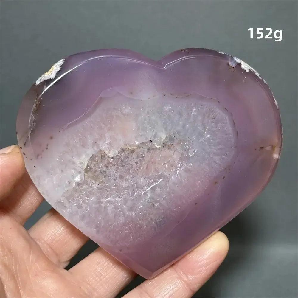 Pink Agate Geode Heart
