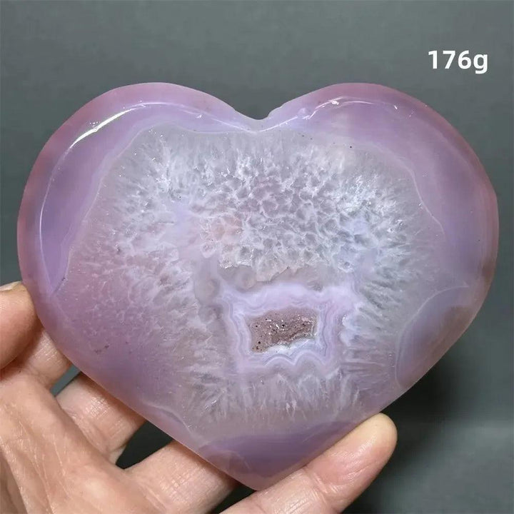 Pink Agate Geode Heart