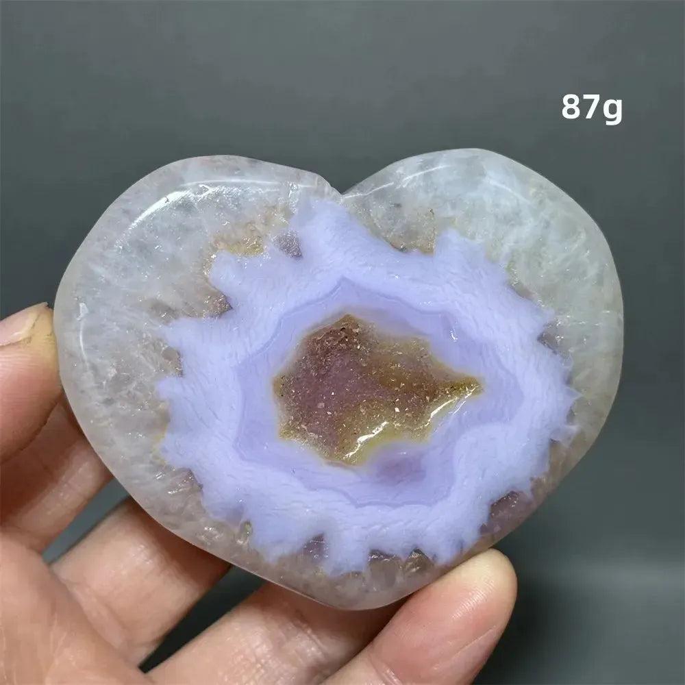 Pink Agate Geode Heart