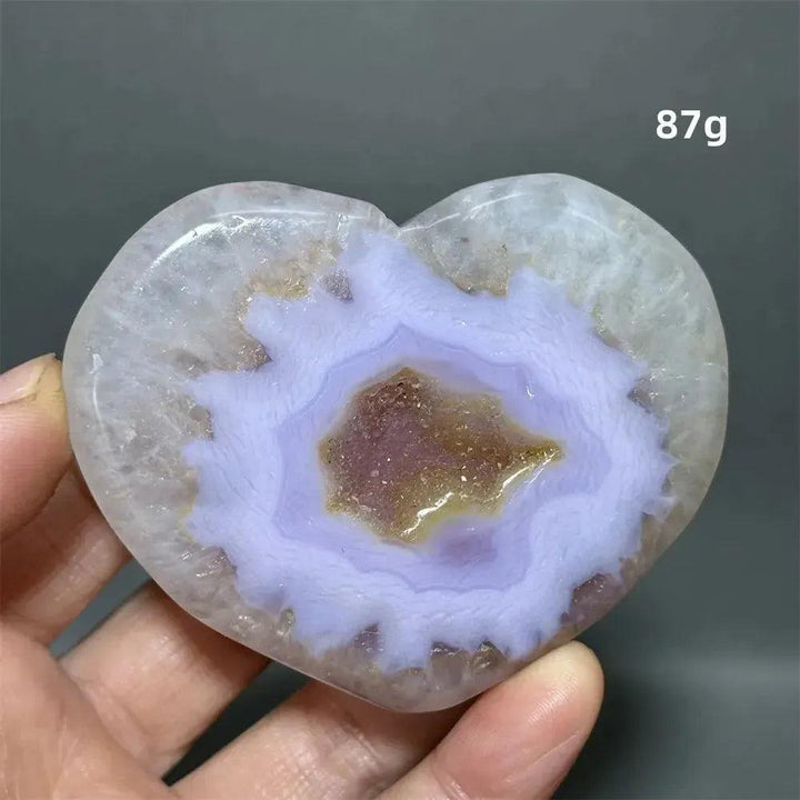 Pink Agate Geode Heart