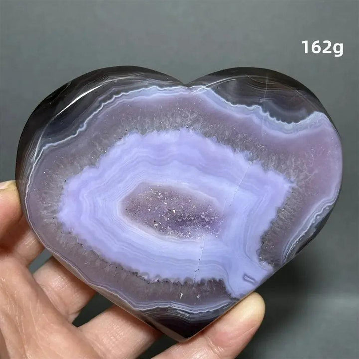 Pink Agate Geode Heart