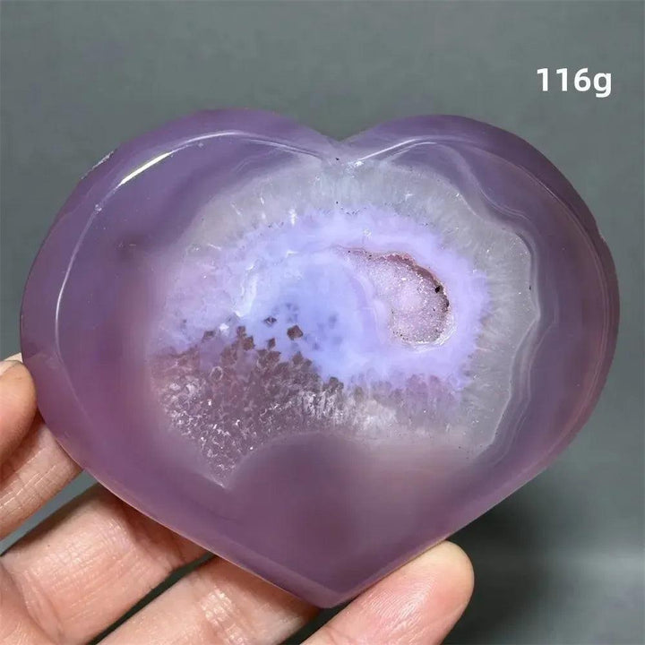 Pink Agate Geode Heart
