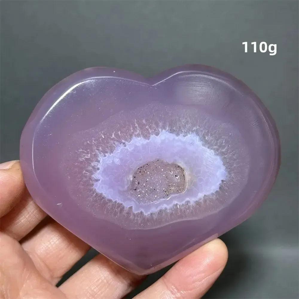 Pink Agate Geode Heart