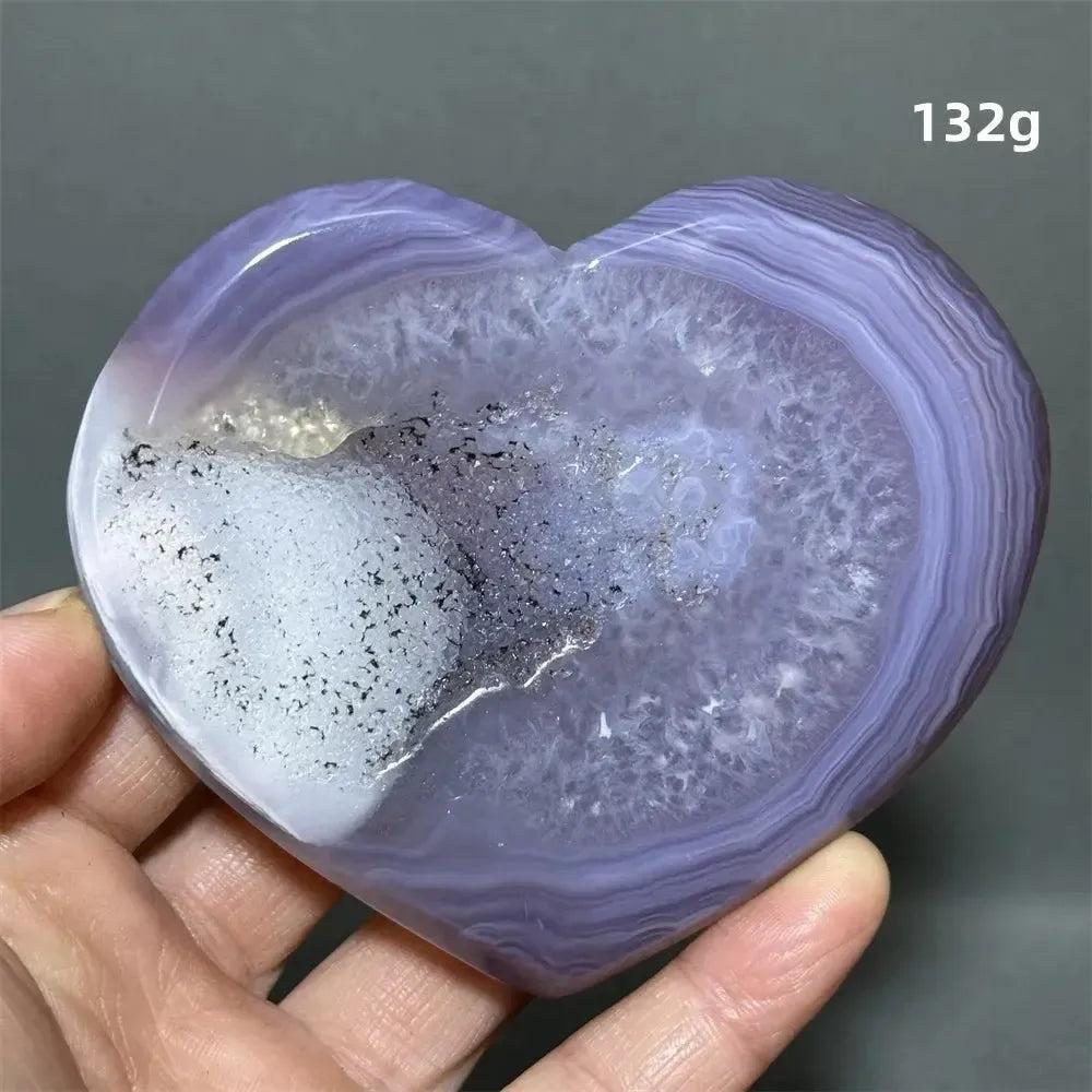 Pink Agate Geode Heart
