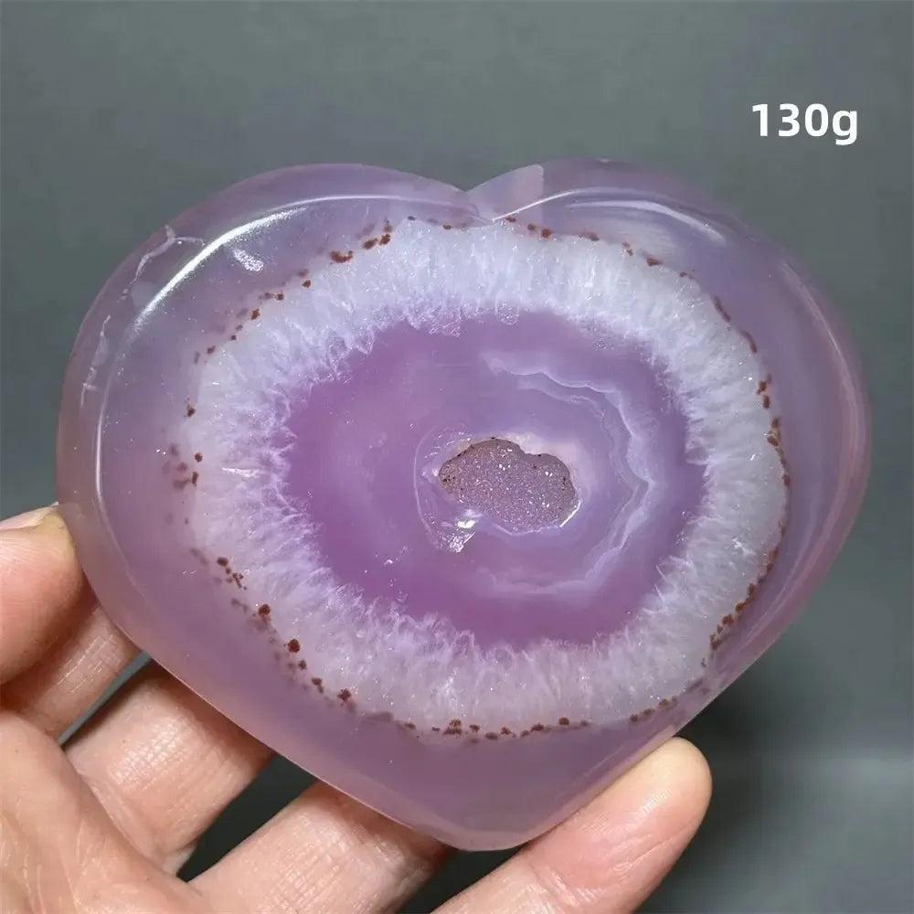 Pink Agate Geode Heart