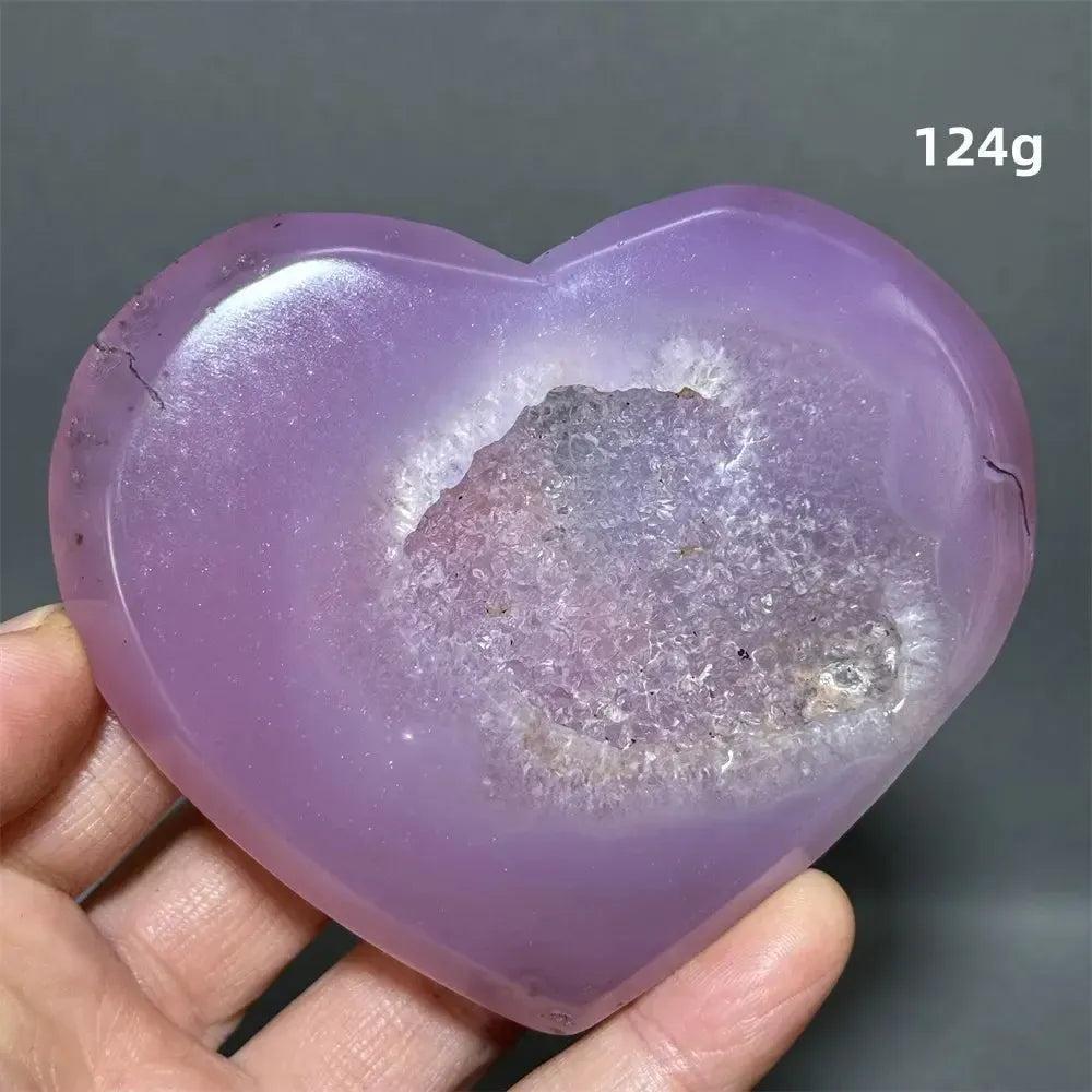 Pink Agate Geode Heart