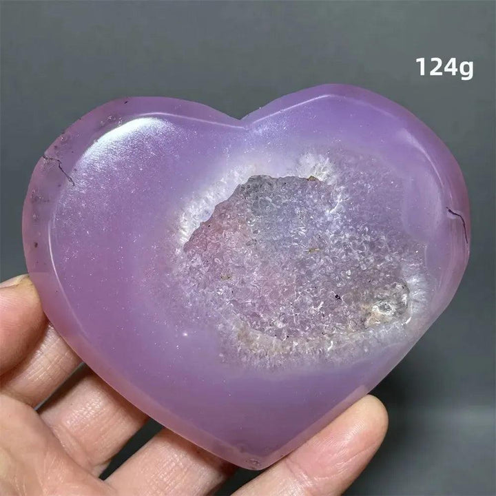 Pink Agate Geode Heart