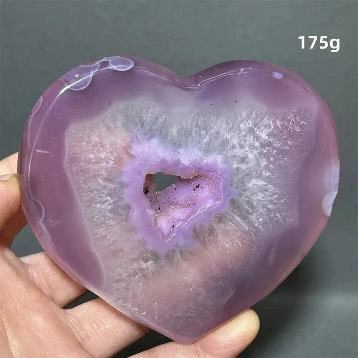 Pink Agate Geode Heart