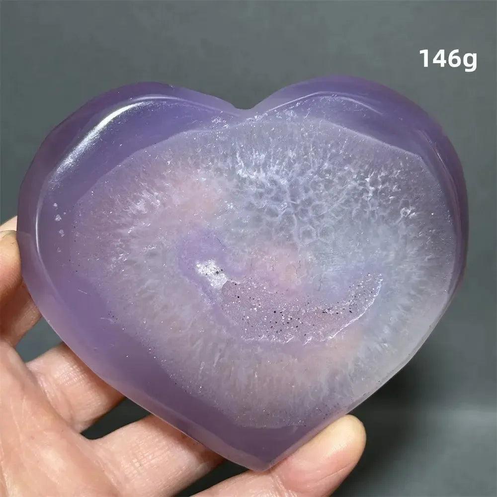 Pink Agate Geode Heart