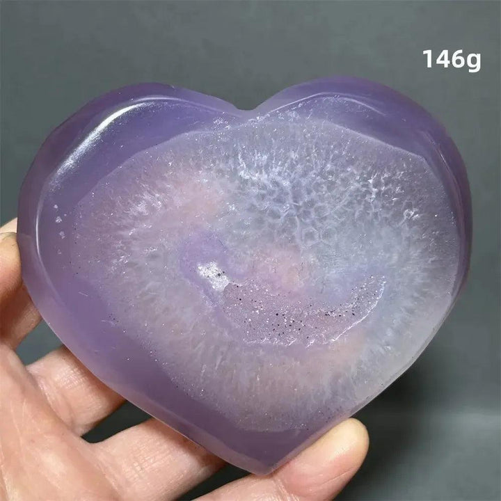 Pink Agate Geode Heart