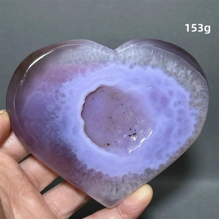 Pink Agate Geode Heart