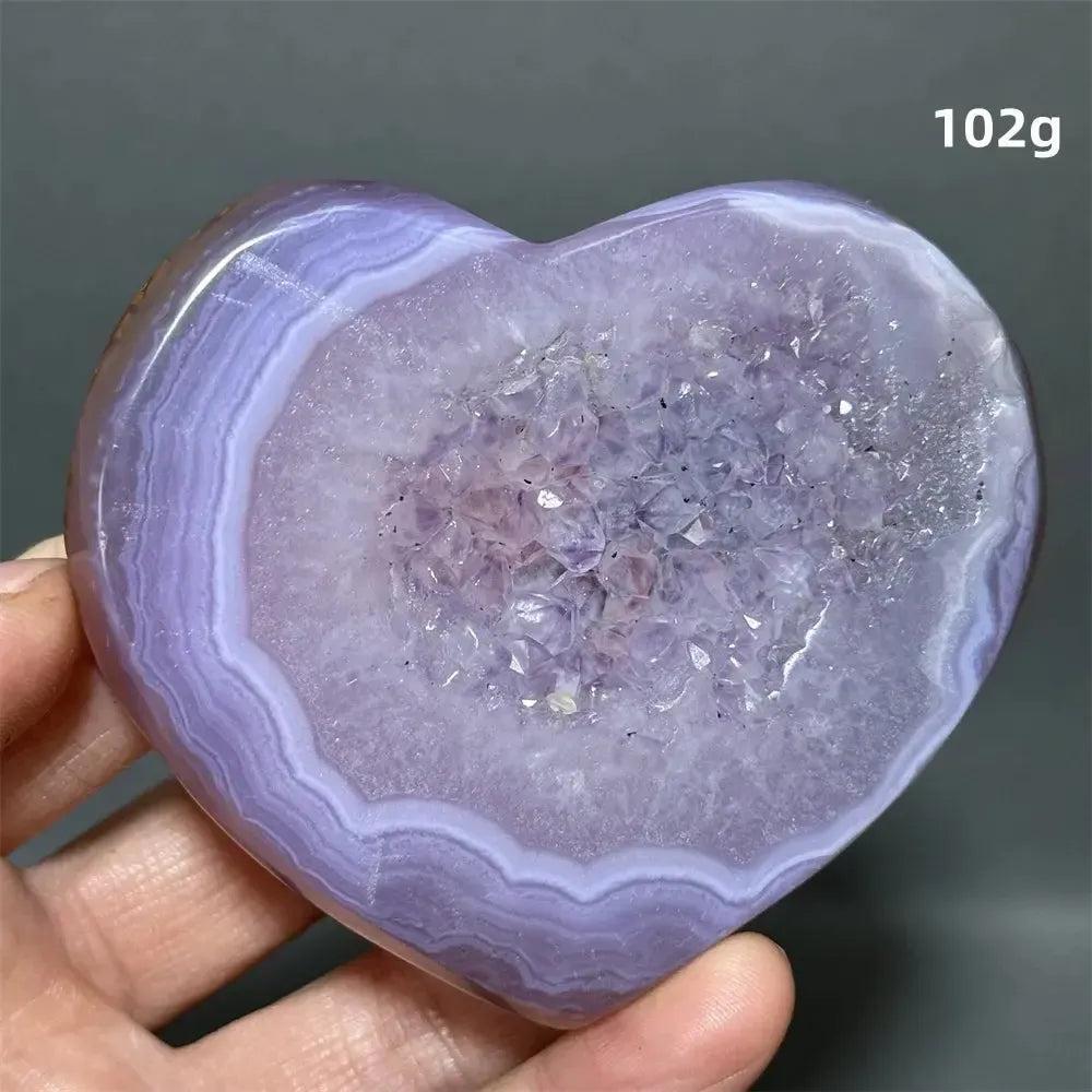 Pink Agate Geode Heart