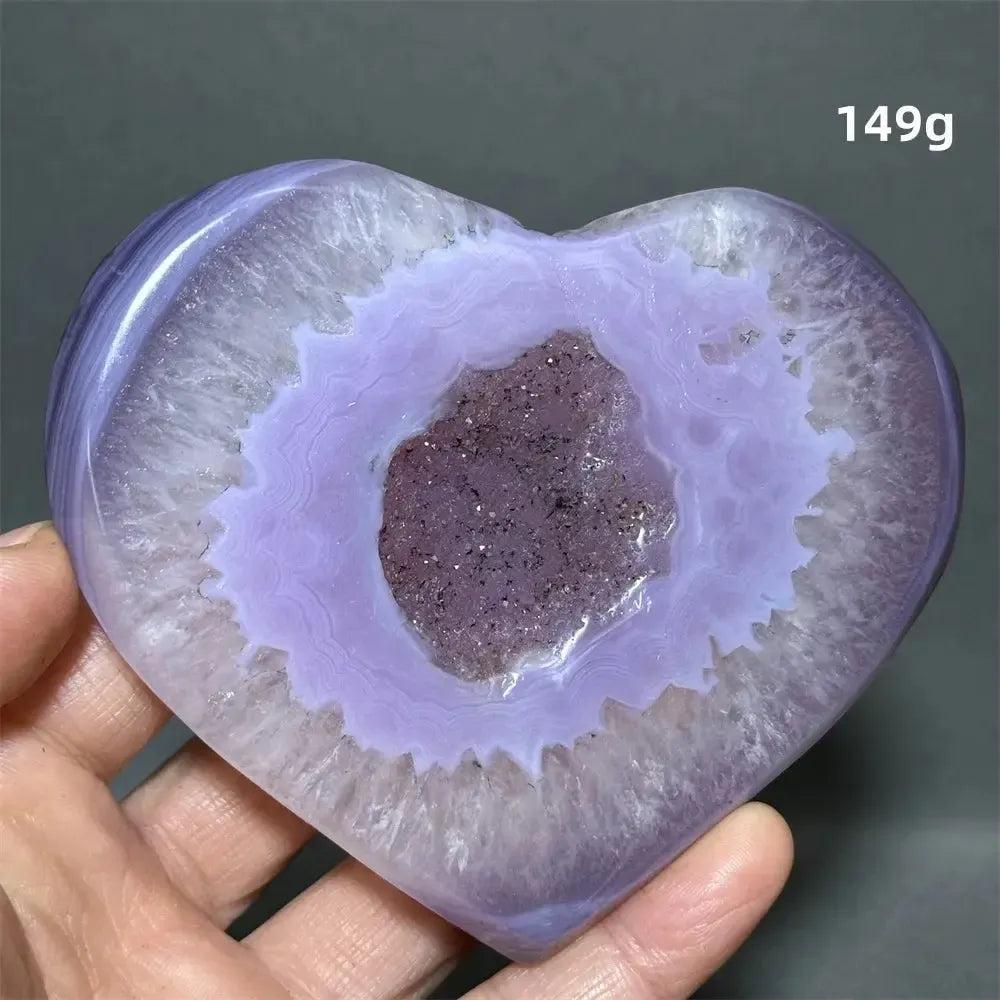 Pink Agate Geode Heart