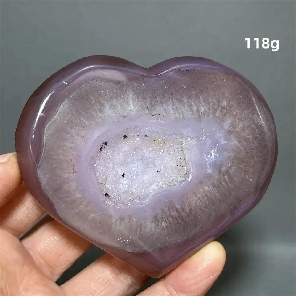 Pink Agate Geode Heart