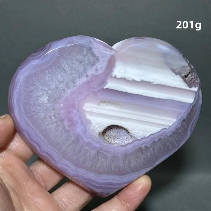 Pink Agate Geode Heart