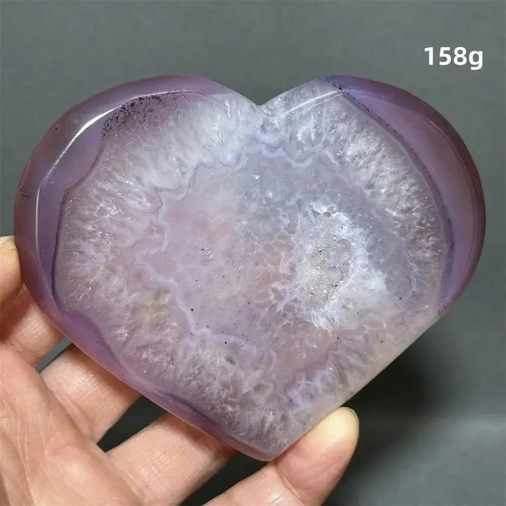 Pink Agate Geode Heart
