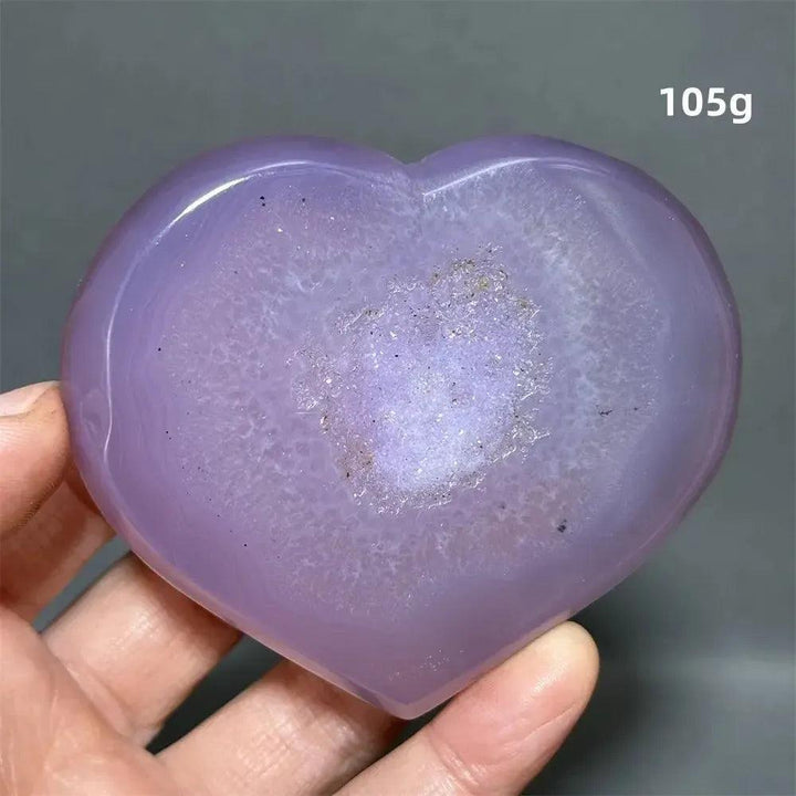 Pink Agate Geode Heart