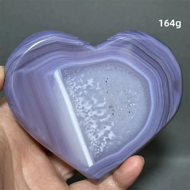 Pink Agate Geode Heart