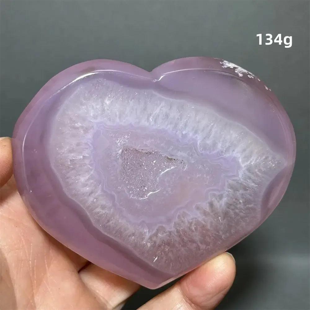 Pink Agate Geode Heart