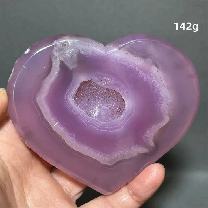 Pink Agate Geode Heart