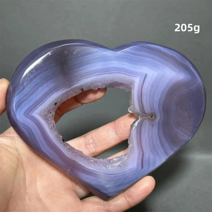 Pink Agate Geode Heart