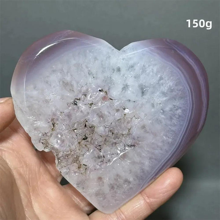Pink Agate Geode Heart