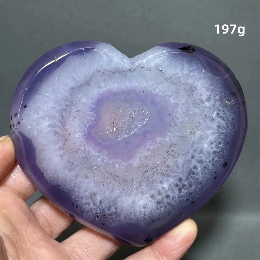 Pink Agate Geode Heart