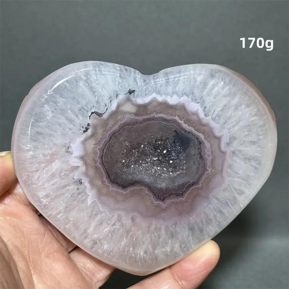 Pink Agate Geode Heart