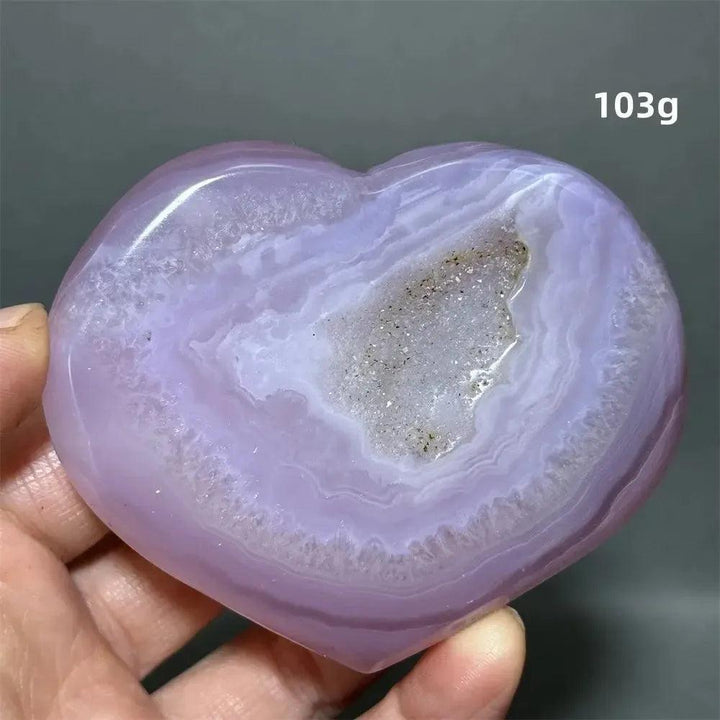 Pink Agate Geode Heart