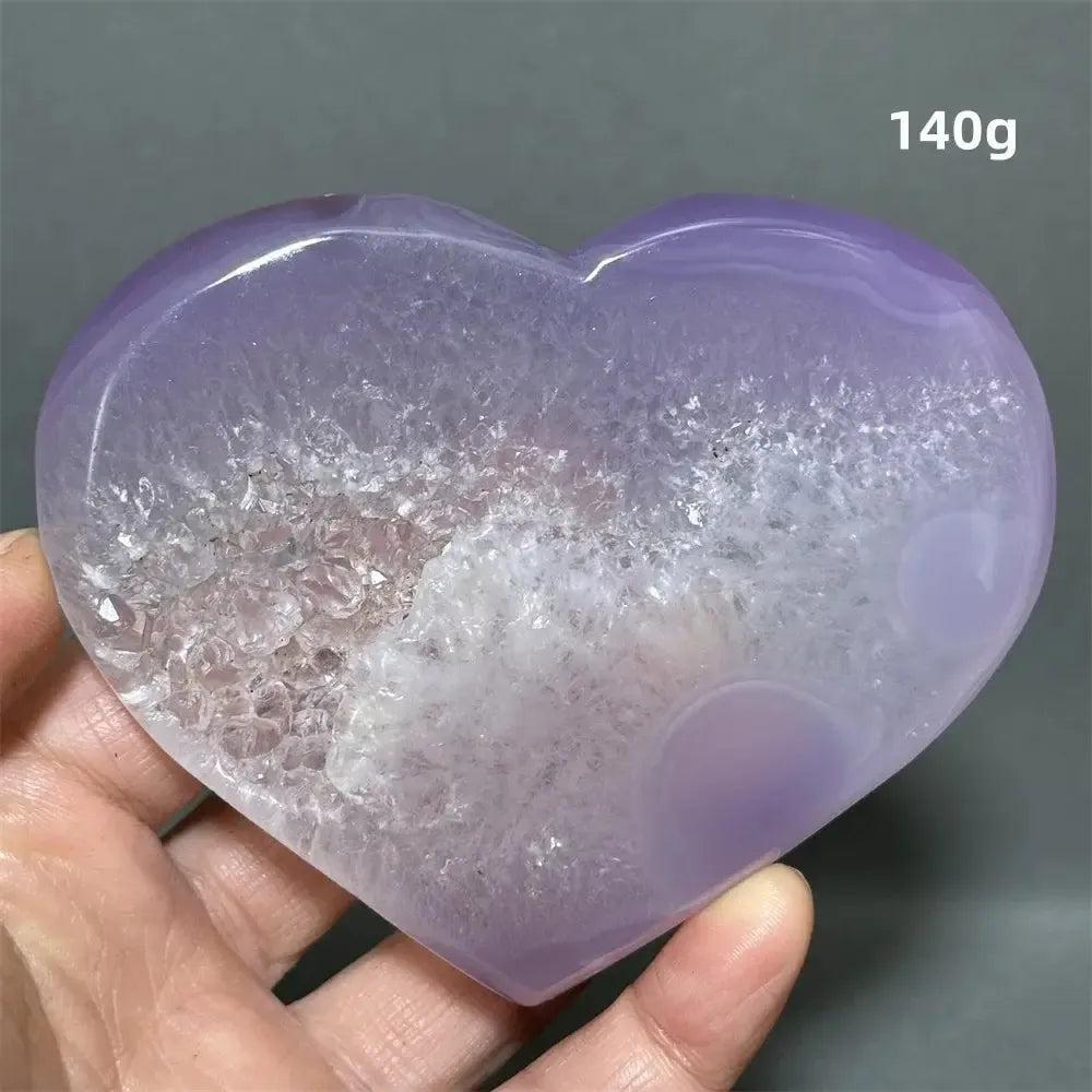 Pink Agate Geode Heart