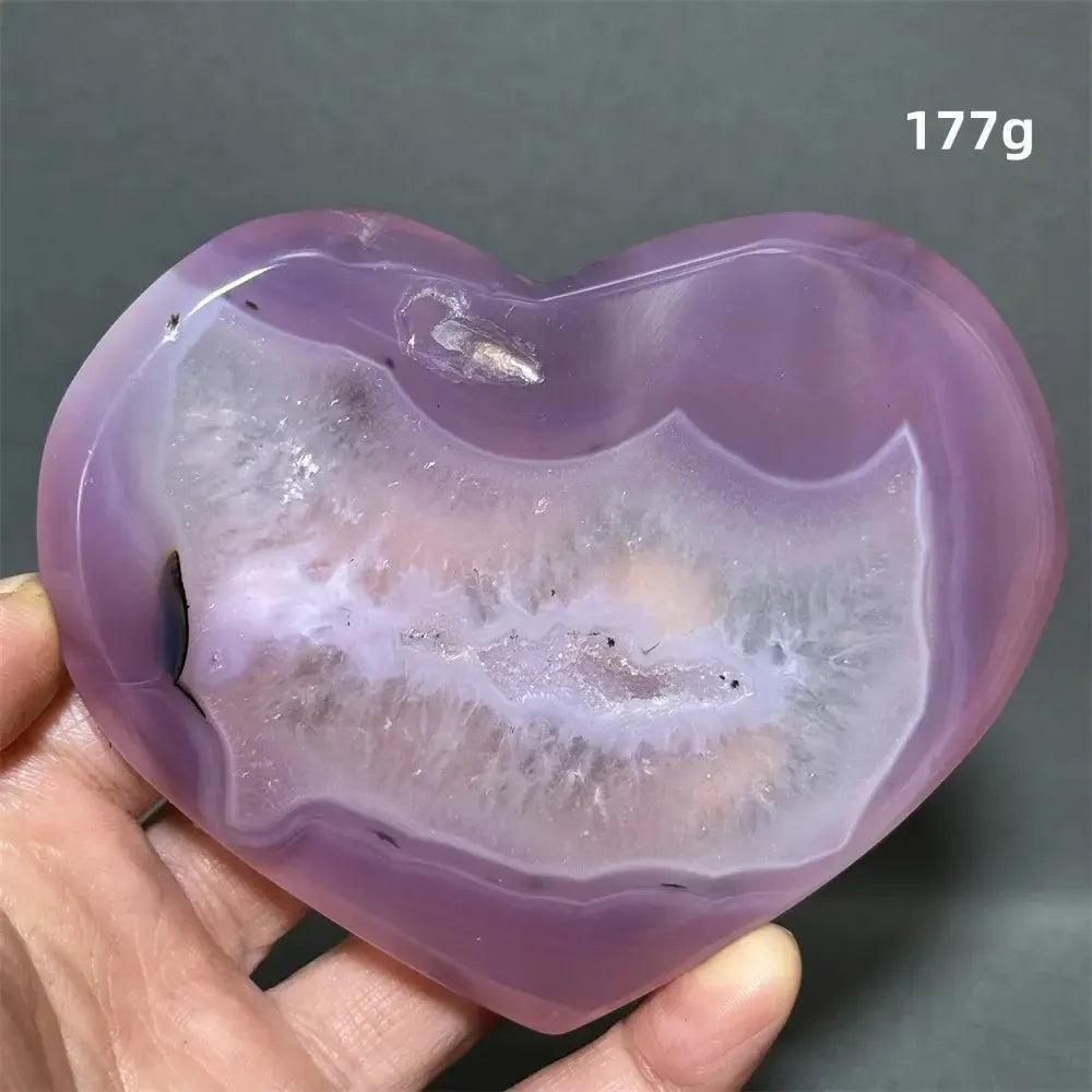 Pink Agate Geode Heart