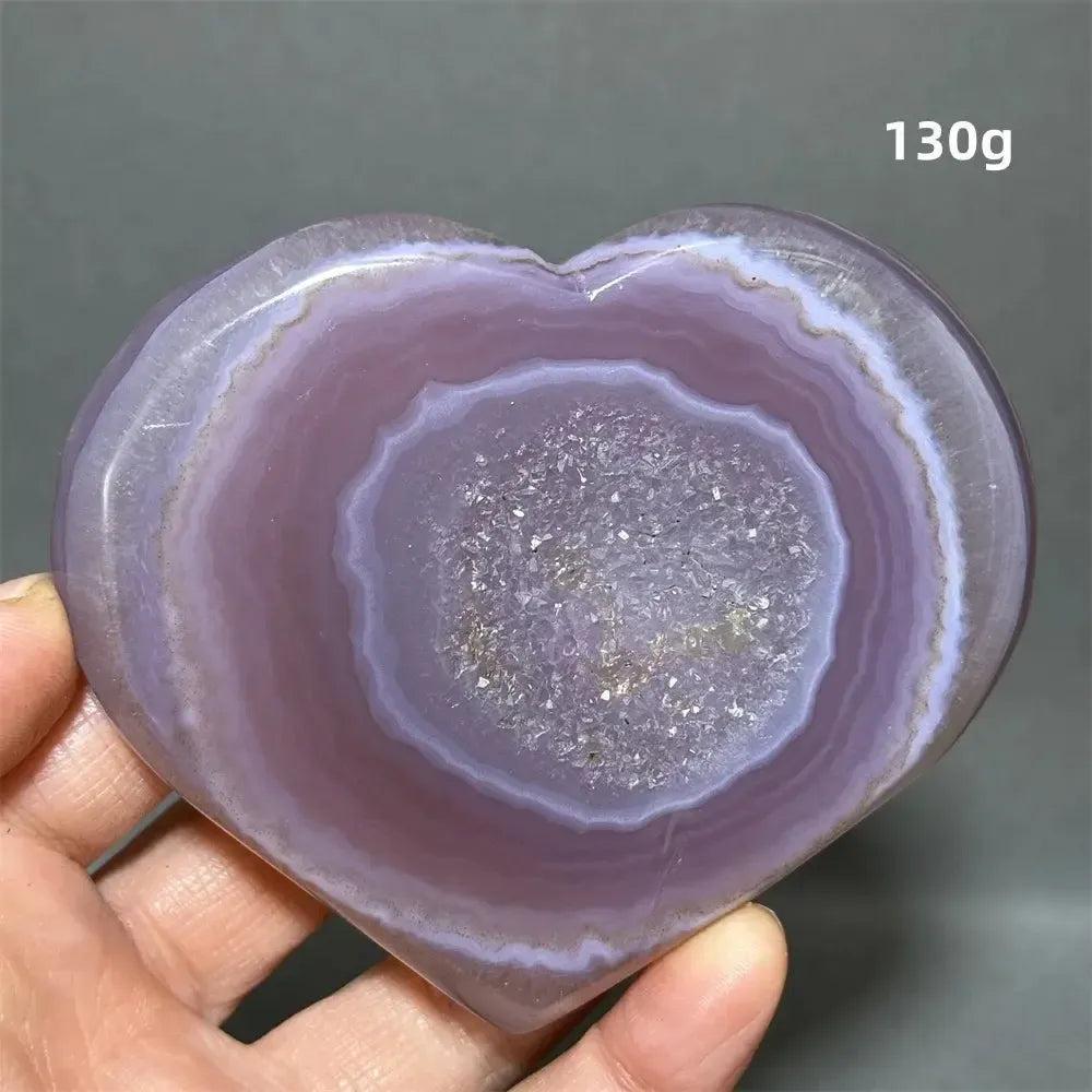Pink Agate Geode Heart