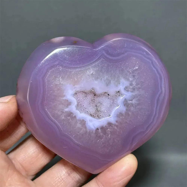 Pink Agate Geode Heart