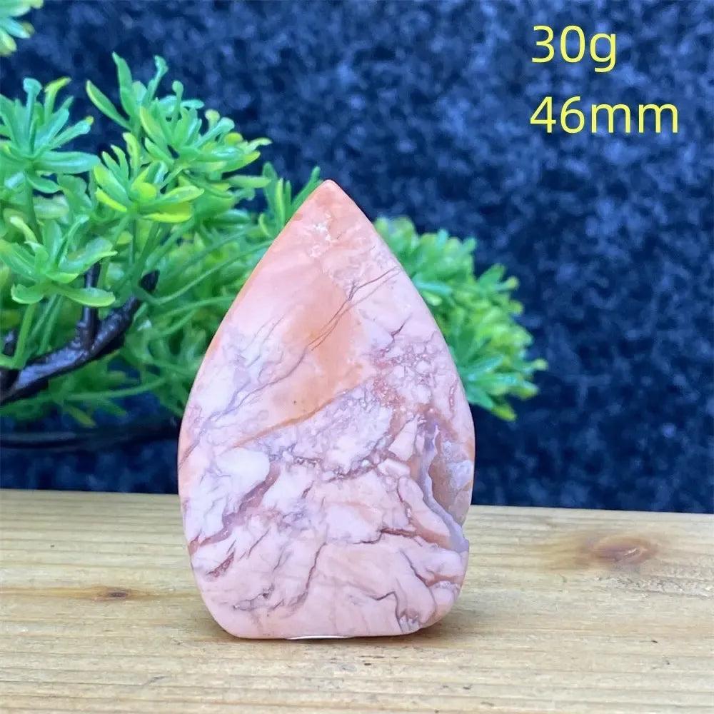 Hand-polished Pink Agate geode specimen from Crystal Destiny, 46mm, 30g, showing blush and cream banding.