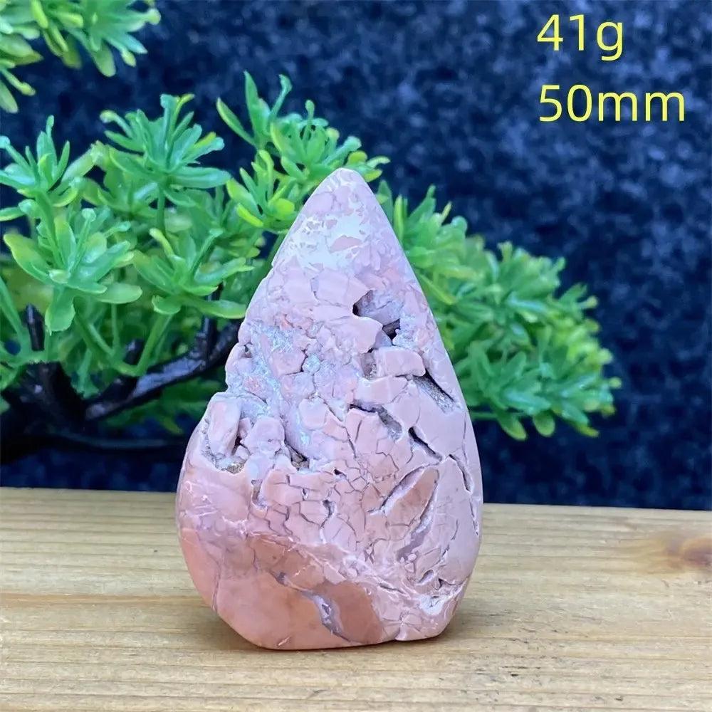 Pink Agate geode torch from Crystal Destiny, 41g, 50mm, with natural banding for emotional balance.