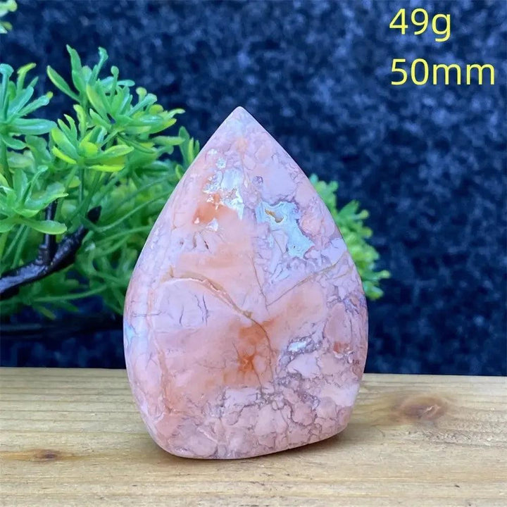 Hand-polished Pink Agate geode torch from Crystal Destiny, 49g, 50mm, for emotional balance and self-love.