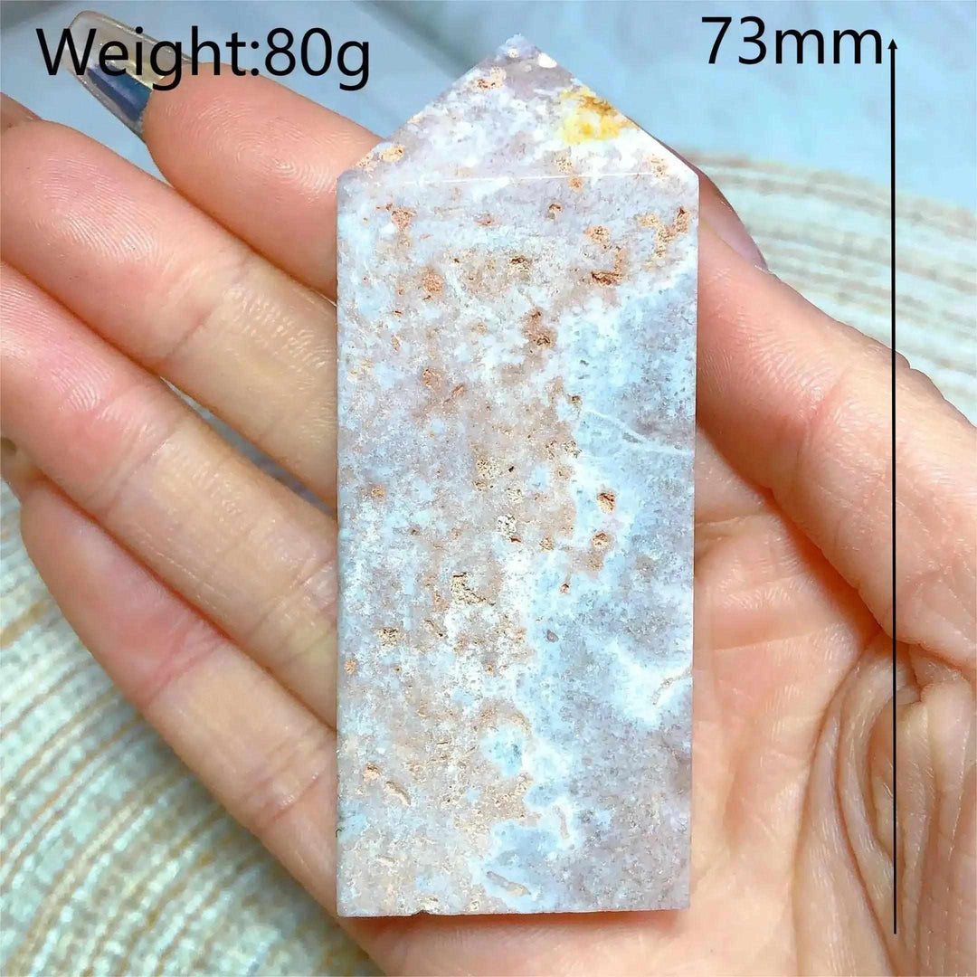 Hand-polished Pink Amethyst Druzy Tower with soft lavender quartz and sparkling crystal pockets for heart-centered peace.