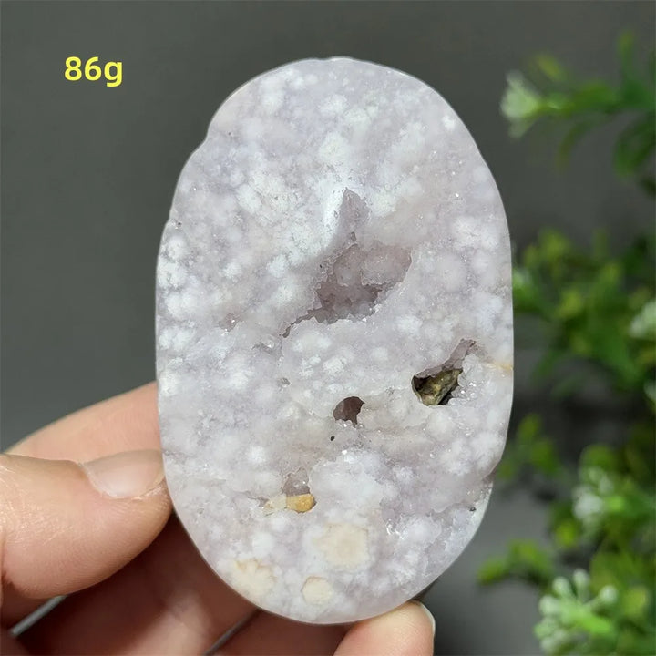 Pink Amethyst Flower Agate Palm Stone