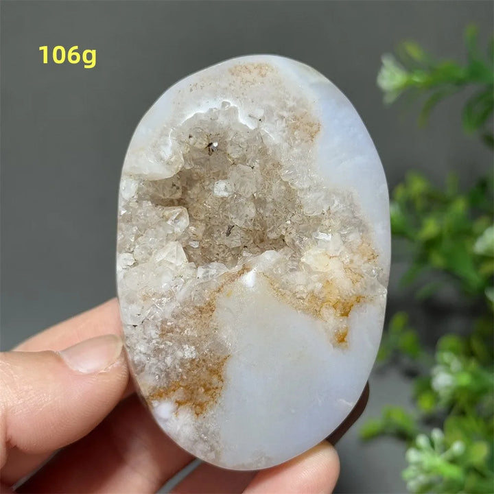 Pink Amethyst Flower Agate Palm Stone