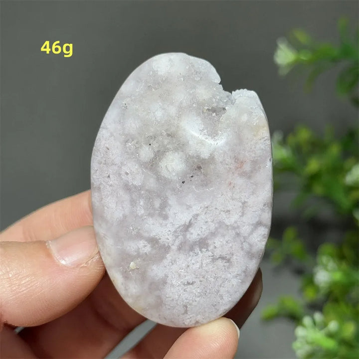 Pink Amethyst Flower Agate Palm Stone