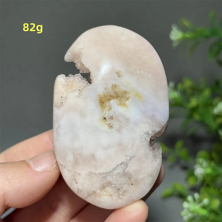 Pink Amethyst Flower Agate Palm Stone