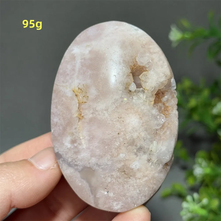 Pink Amethyst Flower Agate Palm Stone